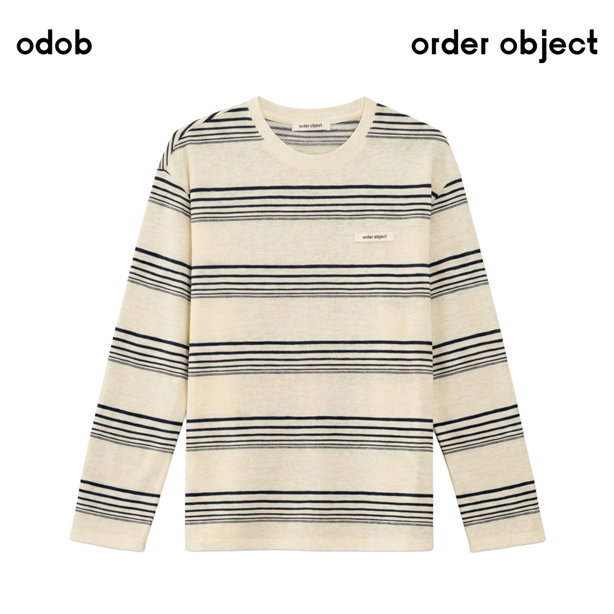 Retro Striped Long-Sleeve Tee — Cream & Navy