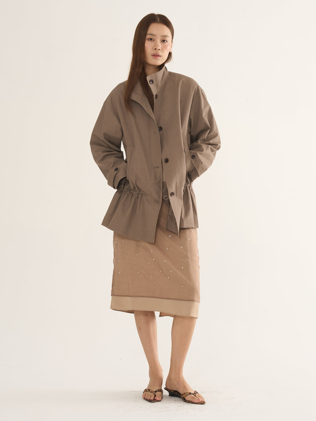 Two-Tone Parka Jacket — Relaxed Silhouette