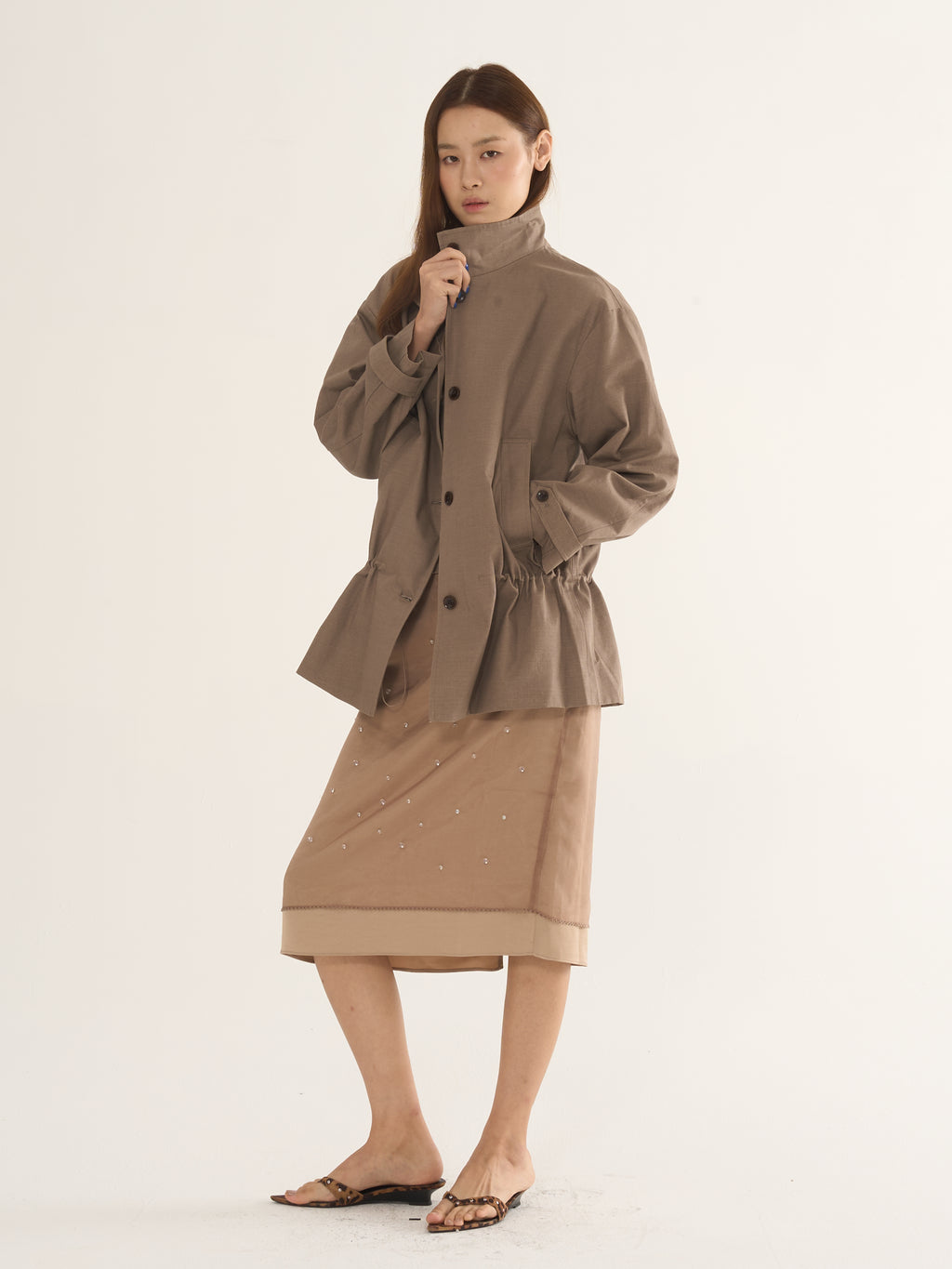 Two-Tone Parka Jacket — Relaxed Silhouette