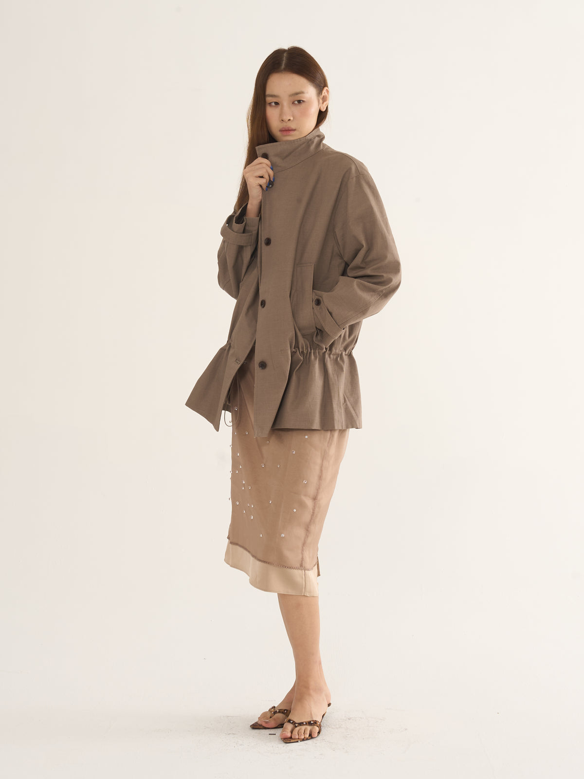 Two-Tone Parka Jacket — Relaxed Silhouette