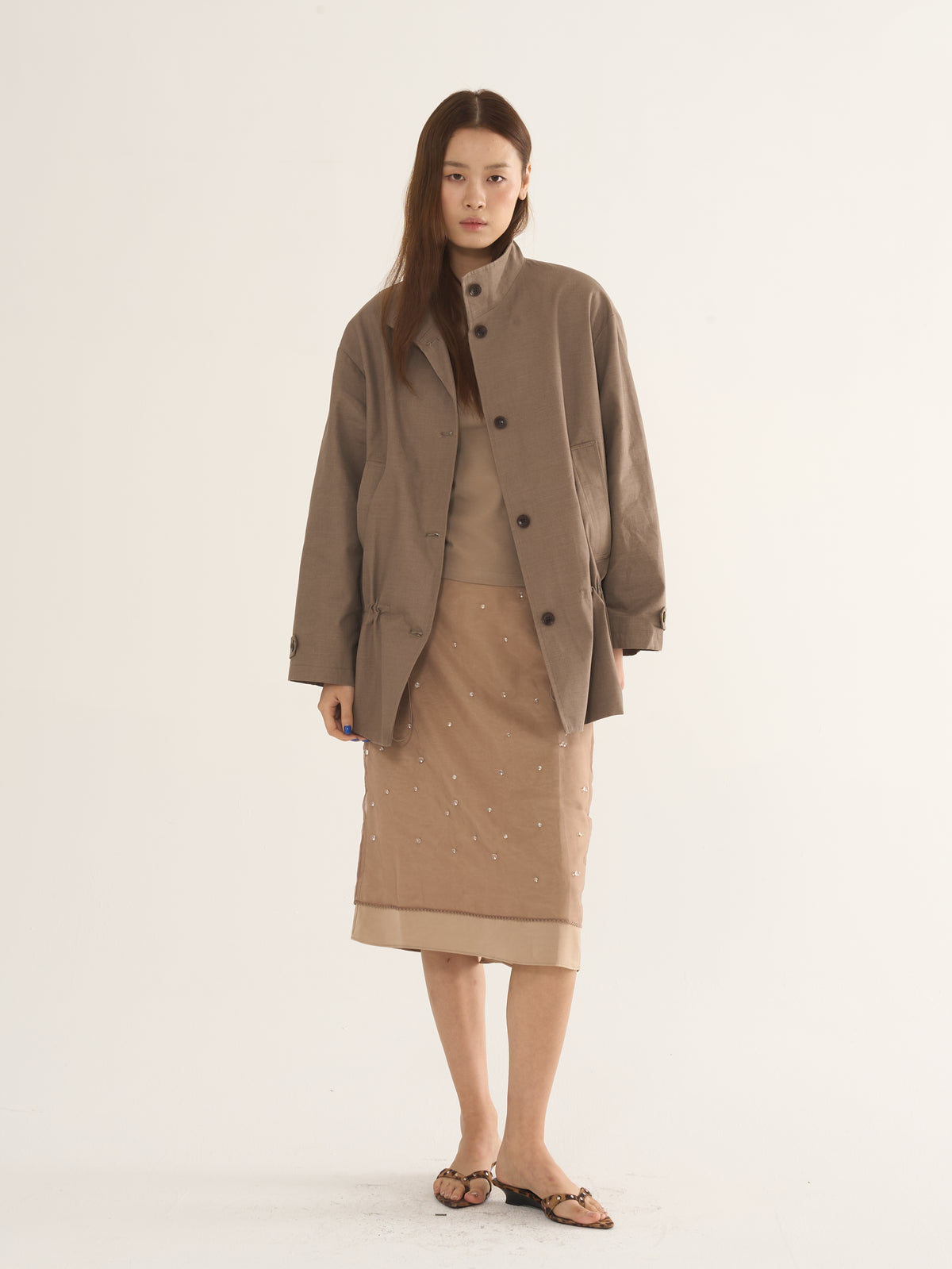 Two-Tone Parka Jacket — Relaxed Silhouette