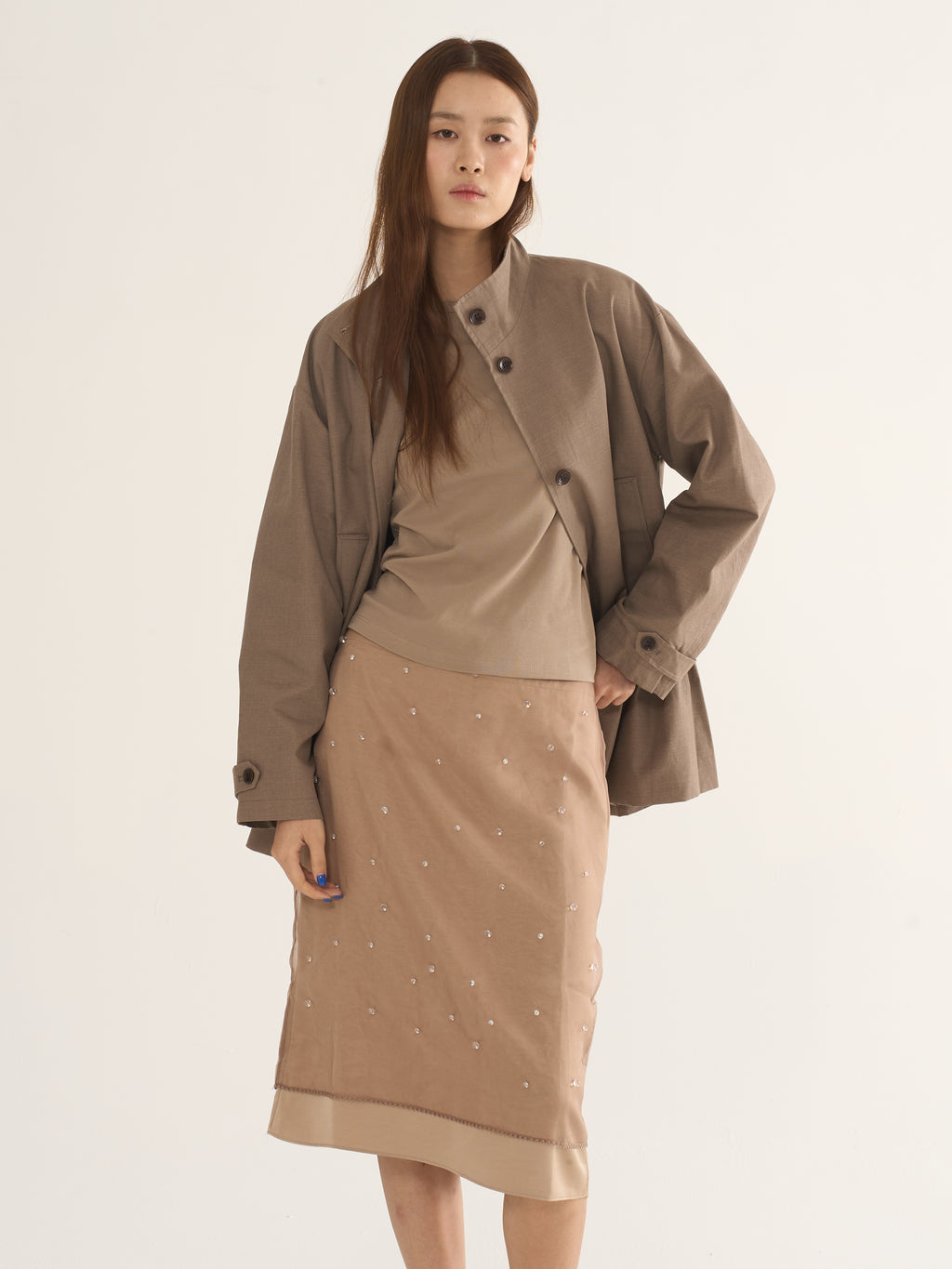 Two-Tone Parka Jacket — Relaxed Silhouette