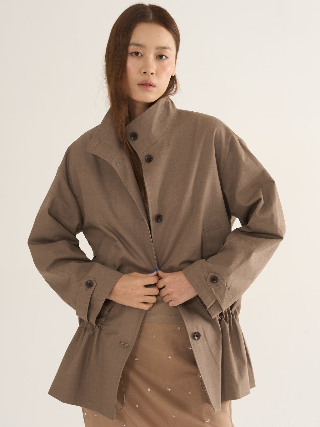 Two-Tone Parka Jacket — Relaxed Silhouette