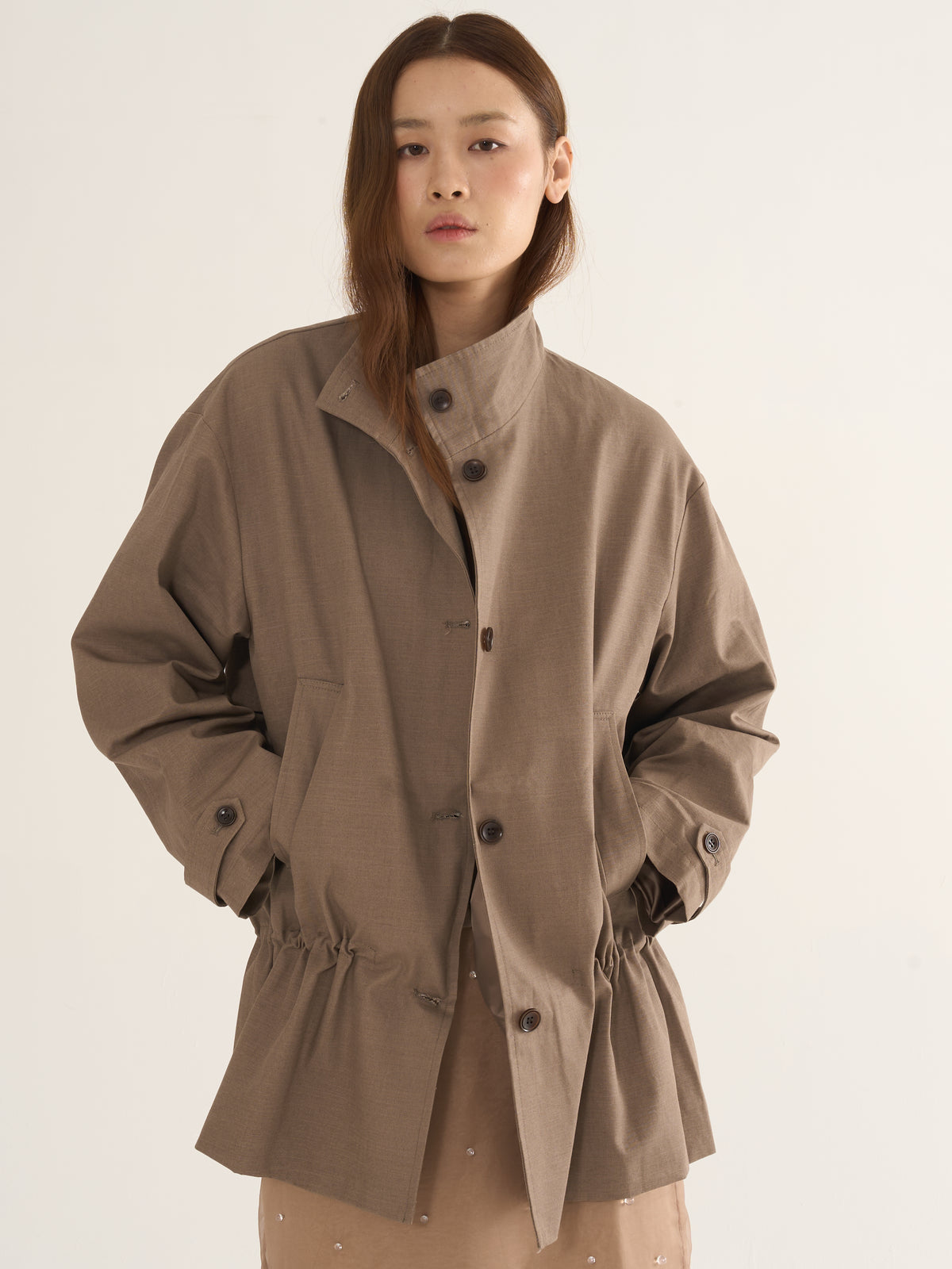 Two-Tone Parka Jacket — Relaxed Silhouette