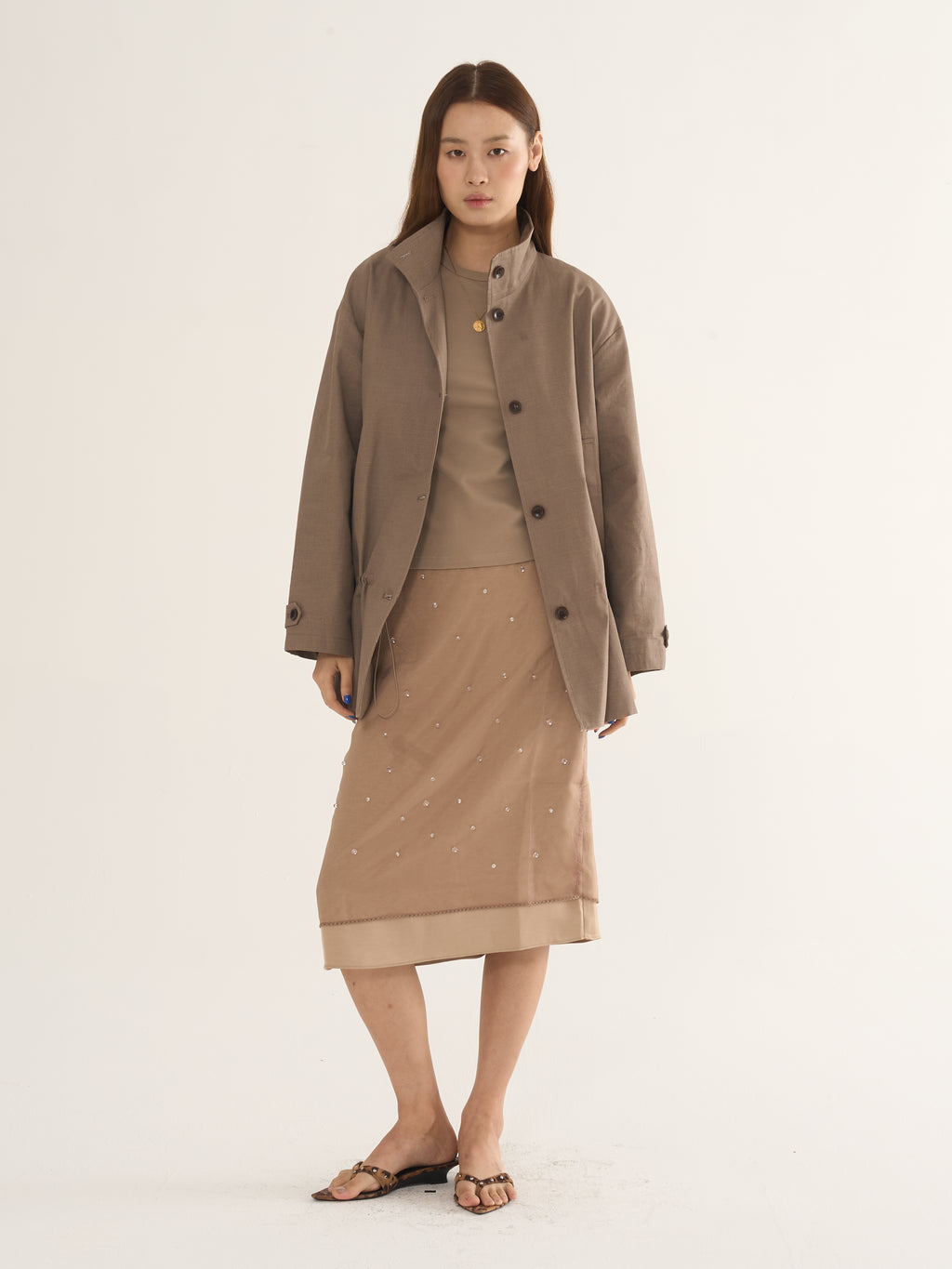 Two-Tone Parka Jacket — Relaxed Silhouette
