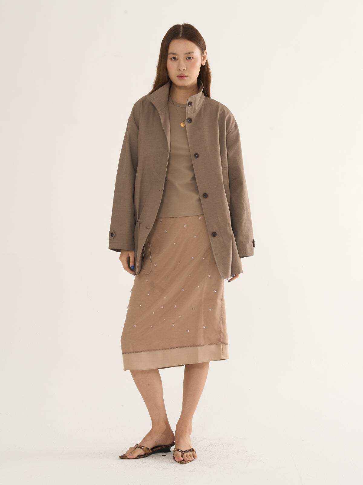 Two-Tone Parka Jacket — Relaxed Silhouette