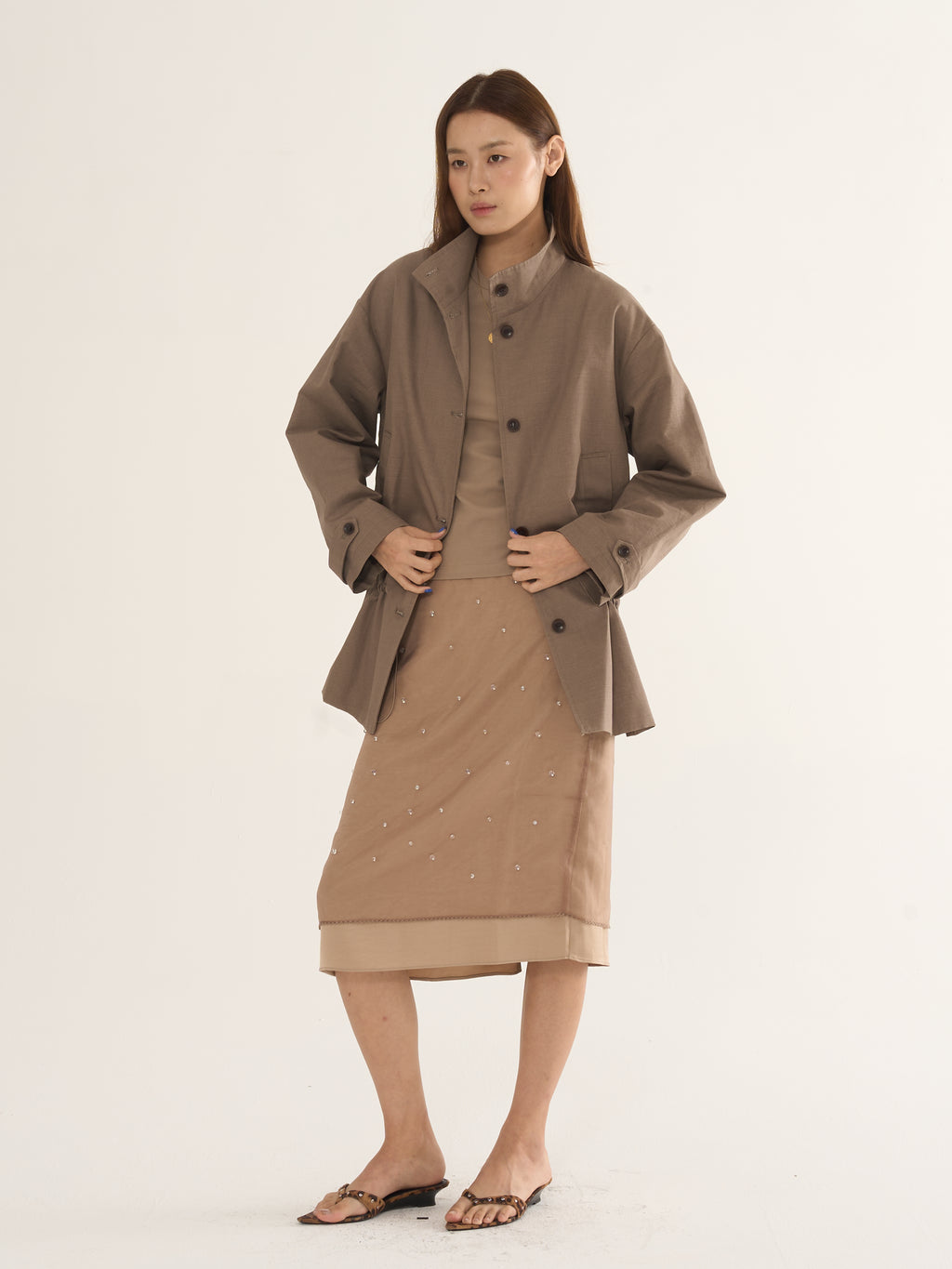 Two-Tone Parka Jacket — Relaxed Silhouette