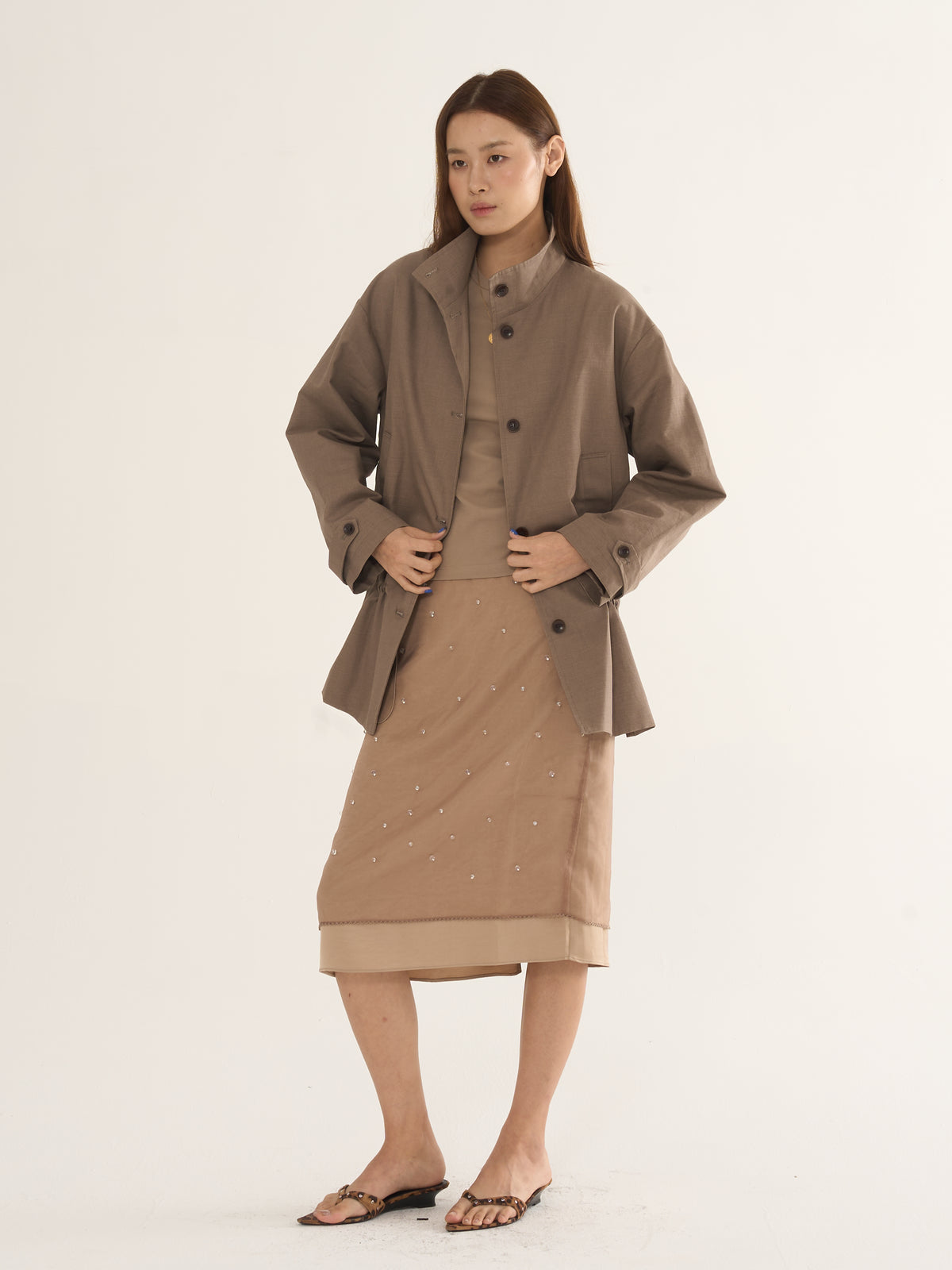 Two-Tone Parka Jacket — Relaxed Silhouette