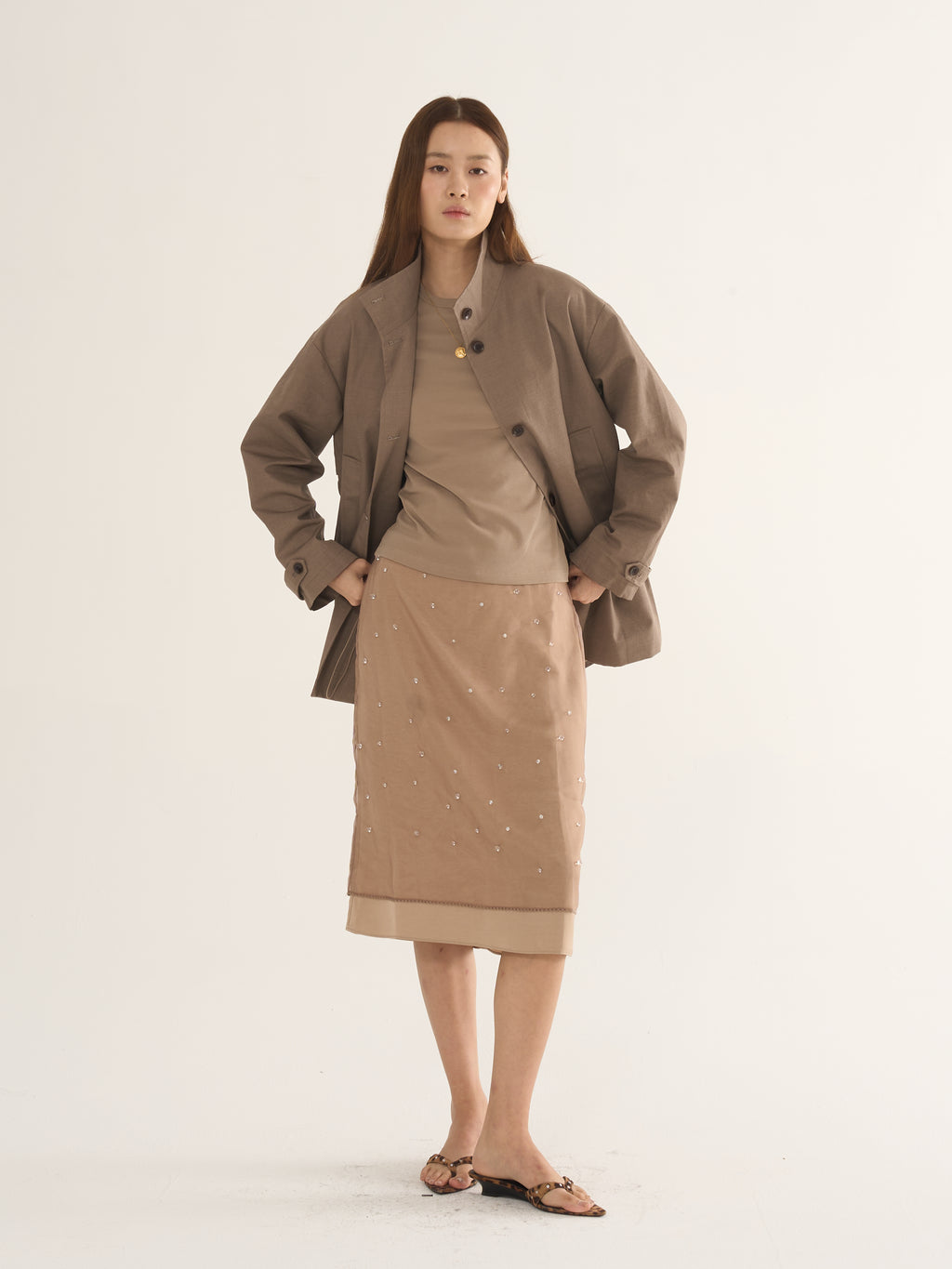 Two-Tone Parka Jacket — Relaxed Silhouette