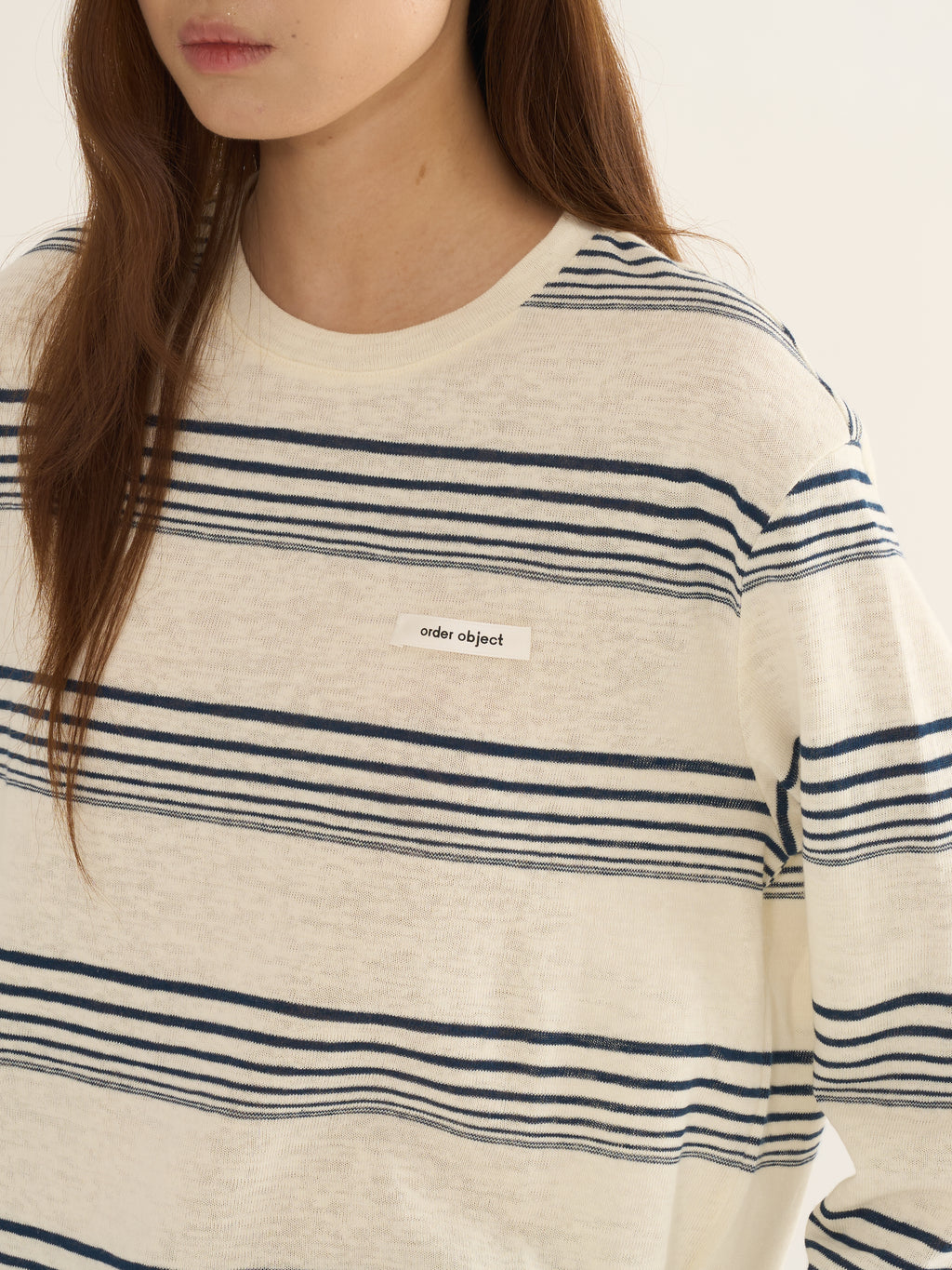 Retro Striped Long-Sleeve Tee — Cream & Navy