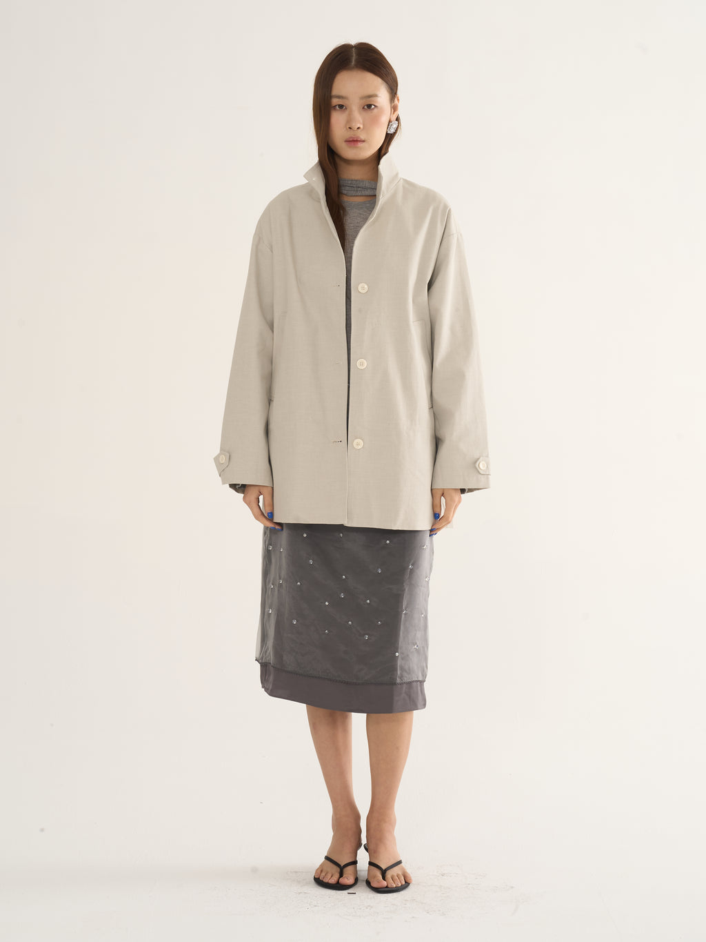 Two-Tone Parka Jacket — Relaxed Silhouette