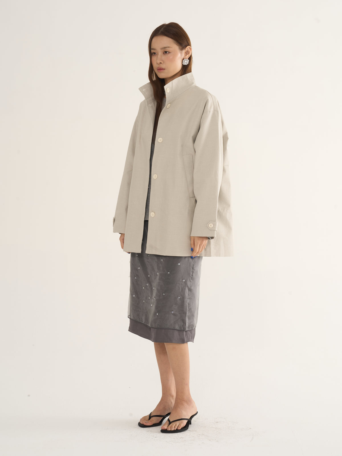 Two-Tone Parka Jacket — Relaxed Silhouette
