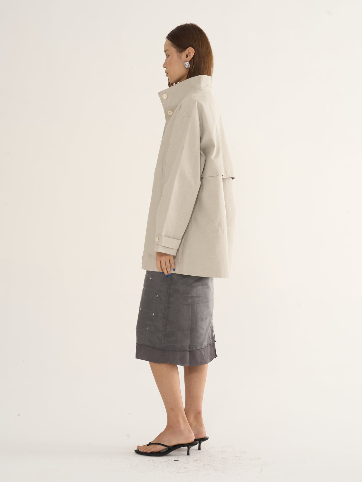 Two-Tone Parka Jacket — Relaxed Silhouette