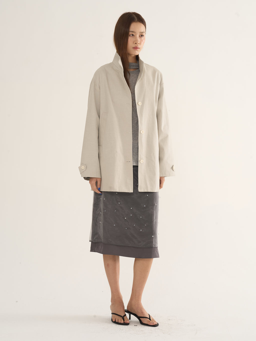 Two-Tone Parka Jacket — Relaxed Silhouette