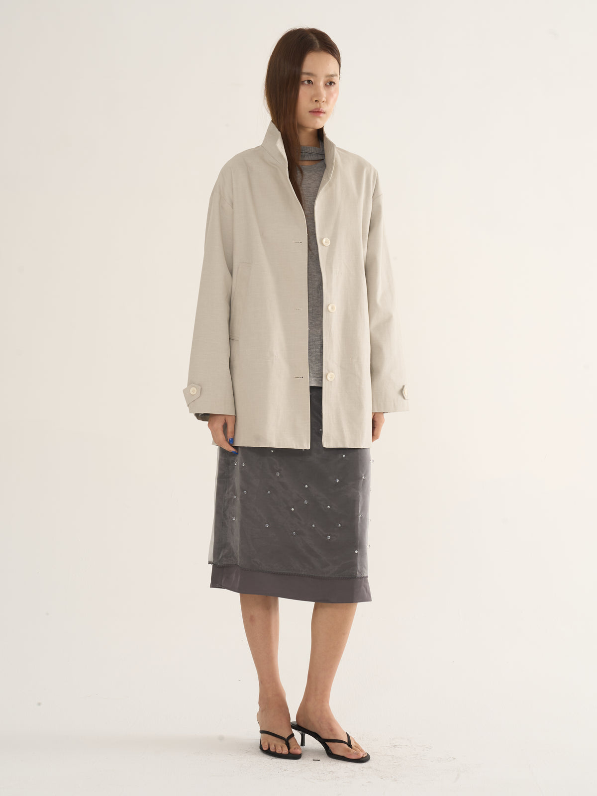 Two-Tone Parka Jacket — Relaxed Silhouette