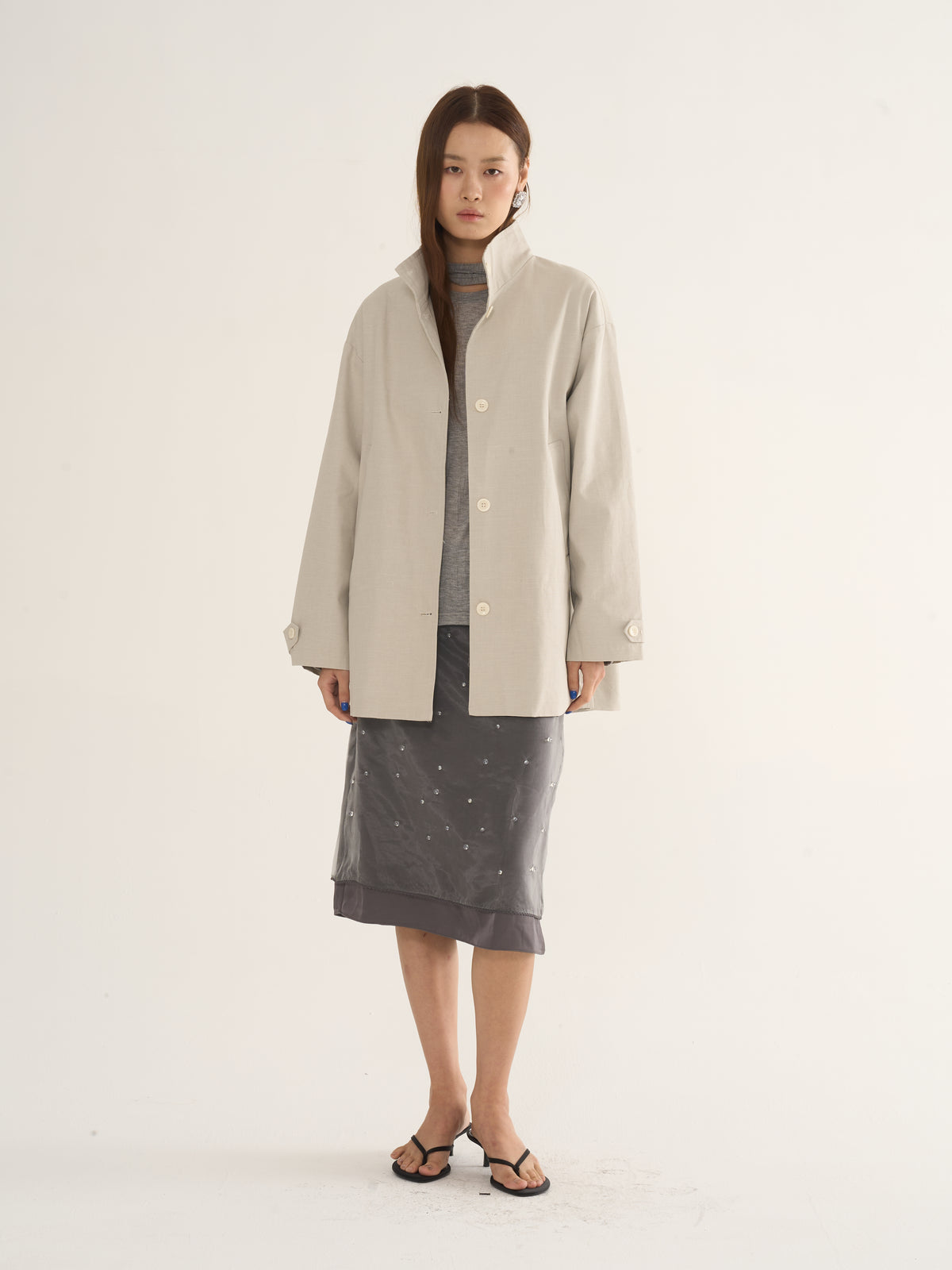 Two-Tone Parka Jacket — Relaxed Silhouette