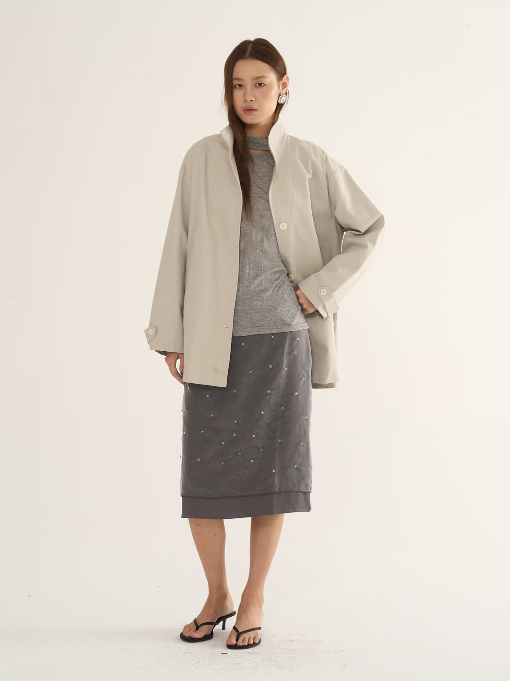 Two-Tone Parka Jacket — Relaxed Silhouette