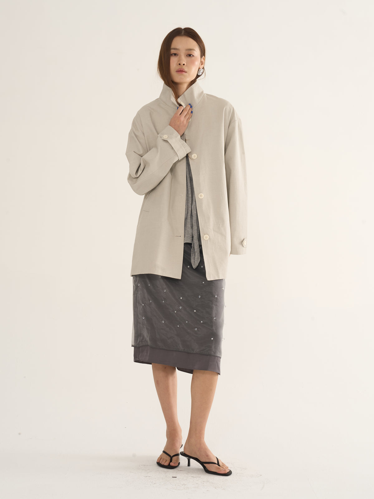 Two-Tone Parka Jacket — Relaxed Silhouette