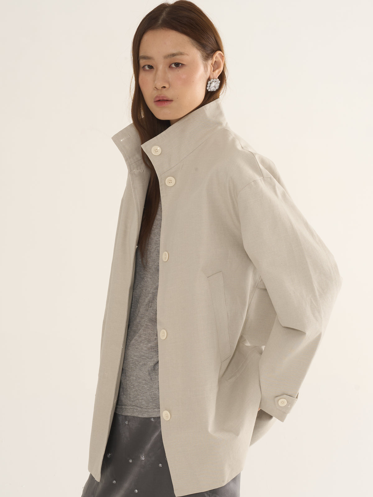Two-Tone Parka Jacket — Relaxed Silhouette