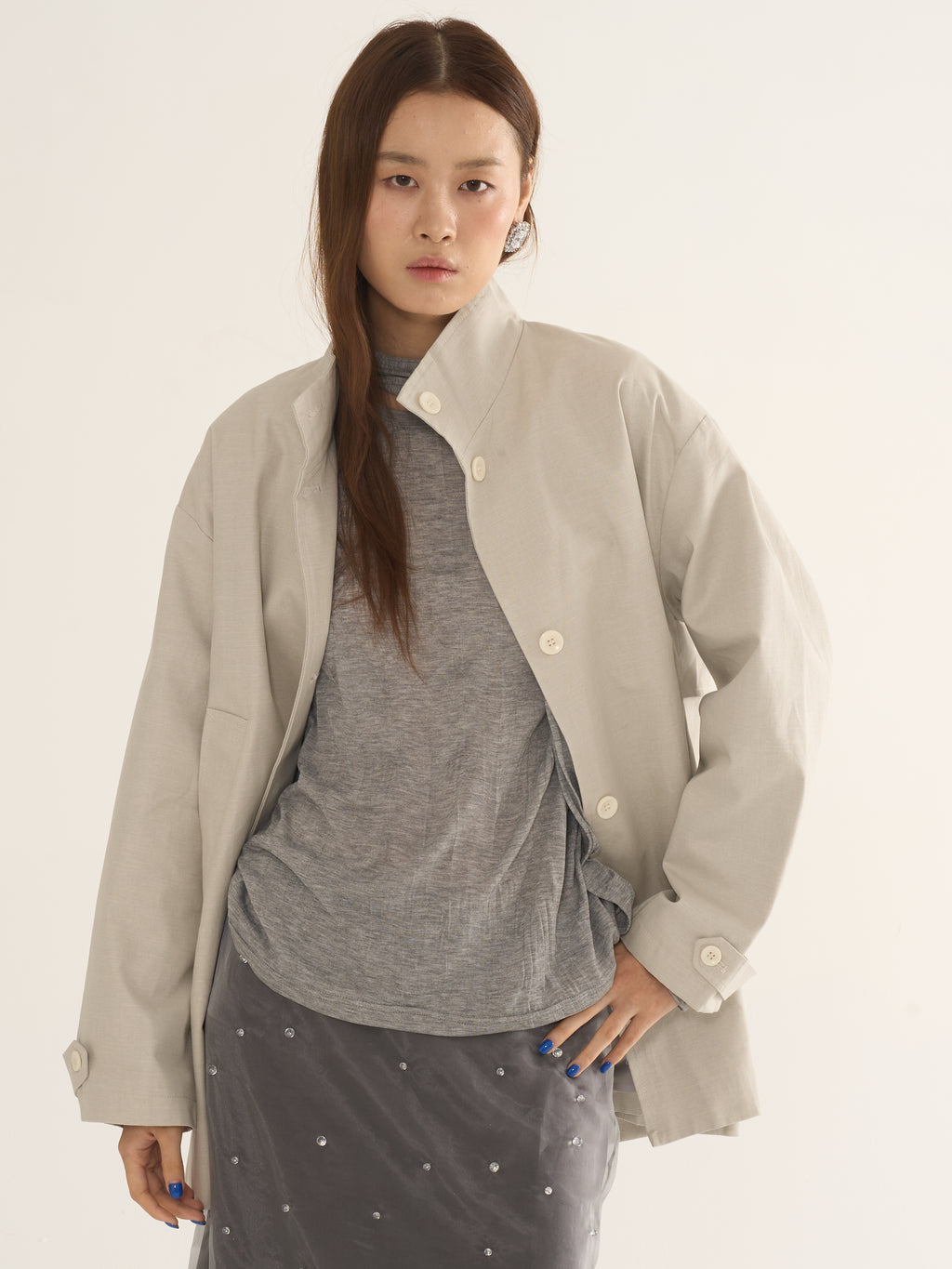Two-Tone Parka Jacket — Relaxed Silhouette