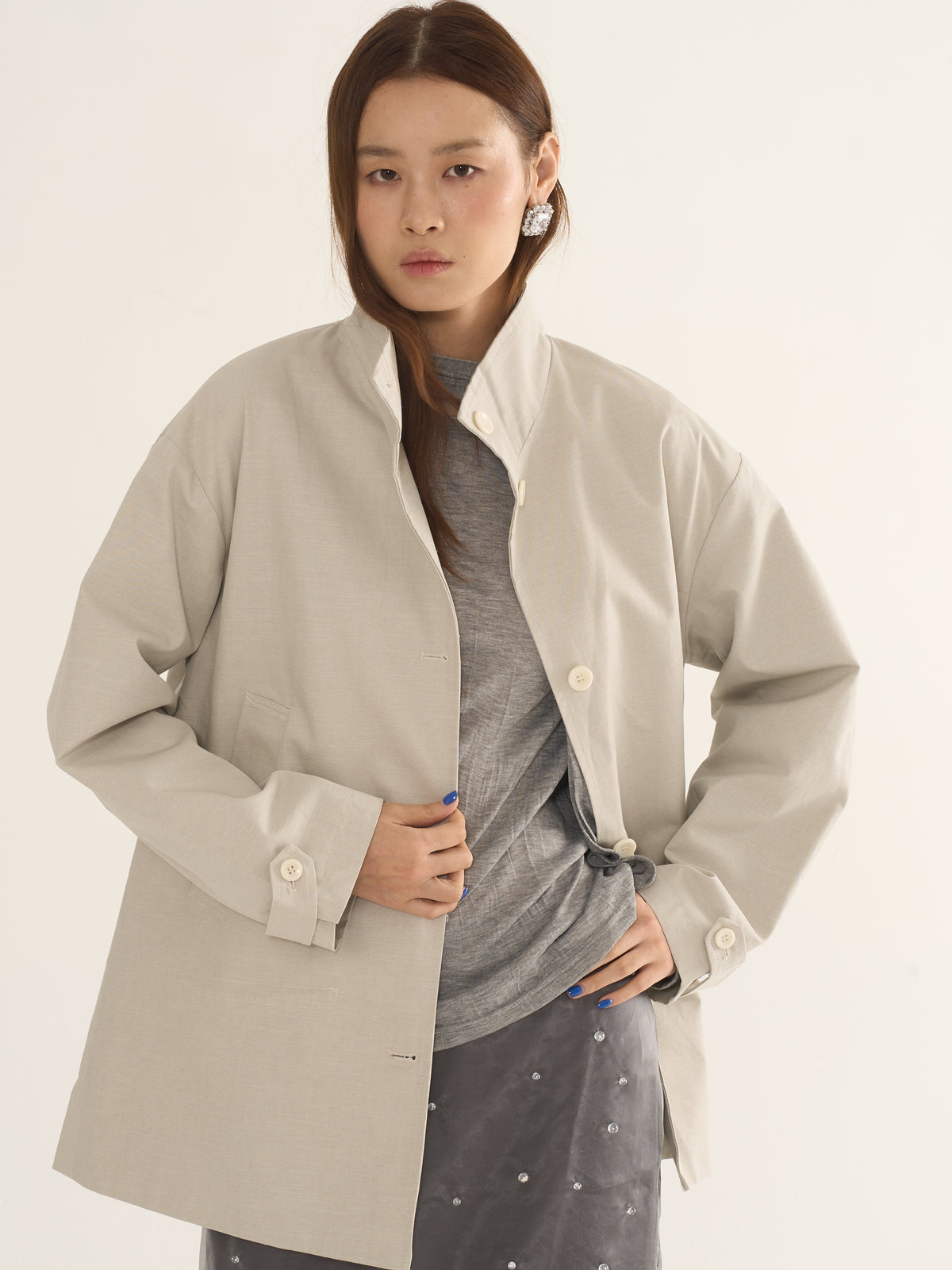 Two-Tone Parka Jacket — Relaxed Silhouette